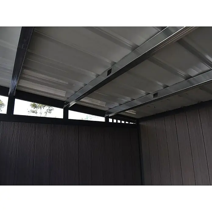 Fjordholz Gartenhaus Skylight Pent 6,10 m² - Außenmaß inkl. Dachüberstand (B x T): 300 x 223 cm, Aluminium, Schwarz / Grau