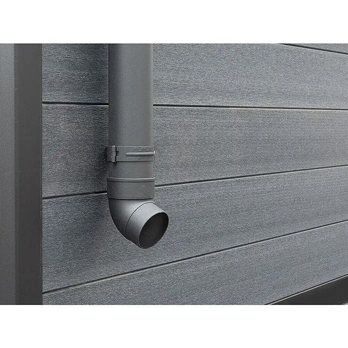 Fjordholz Gartenhaus Panorama 13,44 m² - Außenmaß inkl. Dachüberstand (B x T): 471 x 354 cm, Aluminium, Anthrazit/grau