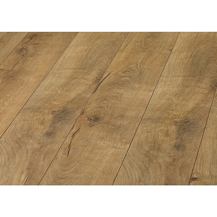LOGOCLIC Laminado Hidro Roble Wild (1.380 x 191 x 10 mm, Marrón, AC5, Resistente al agua) | BAUHAUS