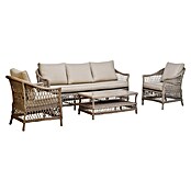 Sunfun Conjunto de muebles Soraya (4 pzs., Ratán sintético/Aluminio/Poliéster, Beige/Gris) | BAUHAUS
