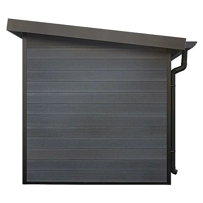 Fjordholz Gartenhaus Style DeLuxe 4,0 m² - Außenmaß inkl. Dachüberstand (B x T): 238 x 236 cm, Aluminium, Anthrazit/grau