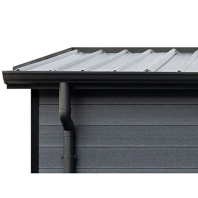 Fjordholz Gartenhaus Style DeLuxe 2-Raum mit Seitendach - Außenmaß inkl. Dachüberstand (B x T): 616,5 x 325 cm, Aluminium, Anthrazit/grau