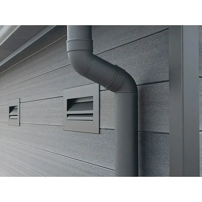 Fjordholz Gartenhaus Style DeLuxe 2-Raum mit Seitendach - Außenmaß inkl. Dachüberstand (B x T): 616,5 x 325 cm, Aluminium, Anthrazit/grau