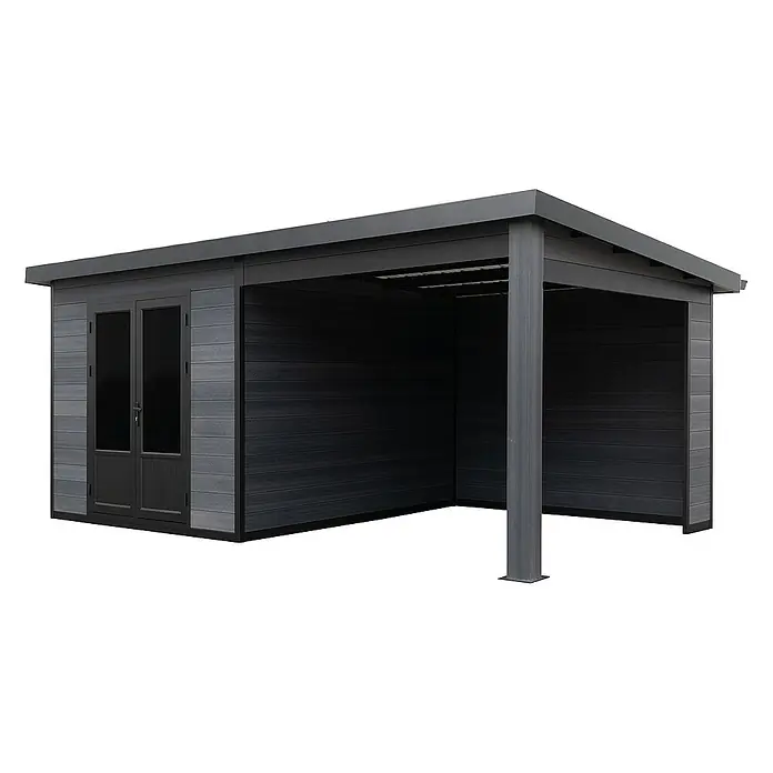 Fjordholz Gartenhaus Style DeLuxe - Außenmaß inkl. Dachüberstand (B x T): 571 x 327 cm, Aluminium, Anthrazit/grau