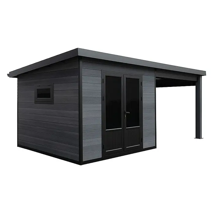 Fjordholz Gartenhaus Style DeLuxe - Außenmaß inkl. Dachüberstand (B x T): 571 x 327 cm, Aluminium, Anthrazit/grau