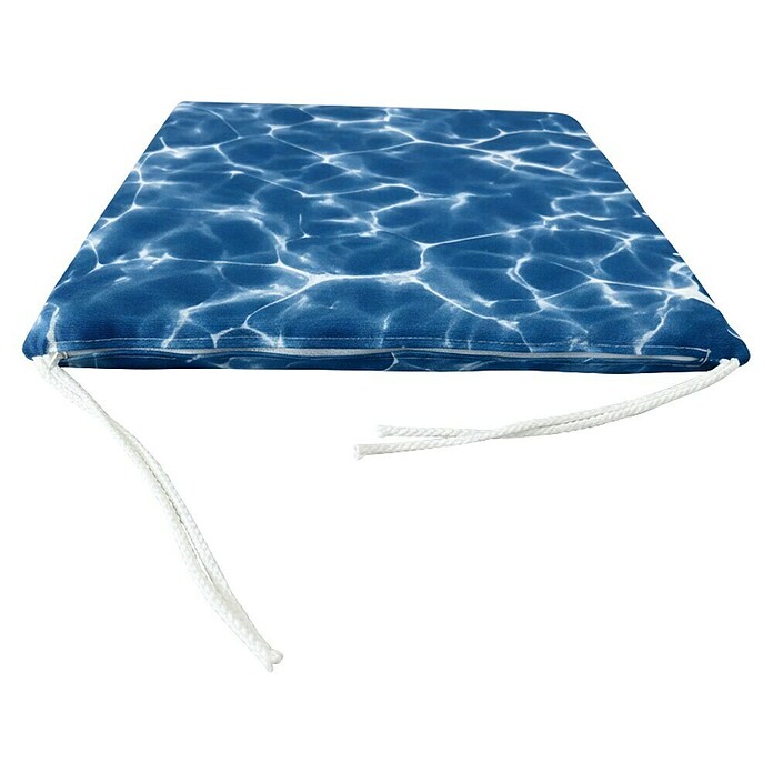 Cojín para asiento Piscina (2 ud., L x An x Al: 40 x 40 x 3,5 cm, 50% algodón 50% poliéster, Azul) | BAUHAUS