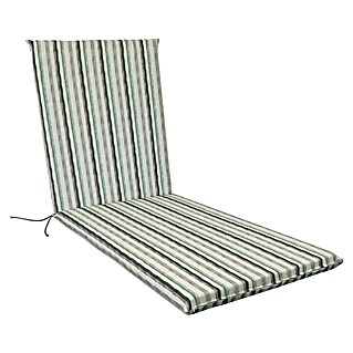 Cojín para tumbona Rayas (Verde, L x An x Al: 190 x 60 x 5,5 cm, 50% algodón 50% poliéster)