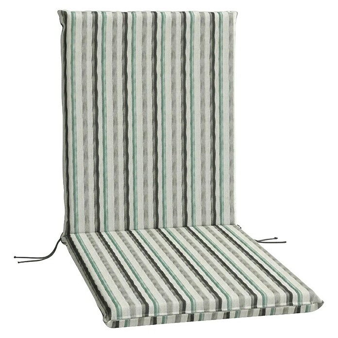 Cojín para respaldo alto Rayas (Gris/Verde, L x An x Al: 95 x 45 x 3,5 cm, Específico para: Silla de respaldo alto) | BAUHAUS