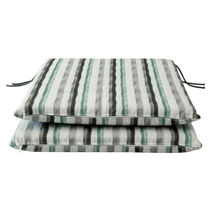 Cojín para asiento de posiciones Rayas (Sillón de posiciones, 1 ud., L x An x Al: 120 x 45 x 3,5 cm, Gris/Verde) | BAUHAUS
