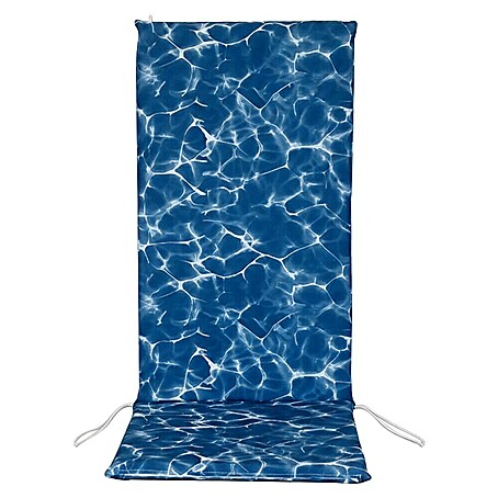 Cojín para asiento de posiciones Piscina (Sillón de posiciones, 1 ud., L x An x Al: 120 x 45 x 3,5 cm, Azul)
