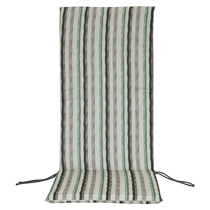 Cojín para asiento de posiciones Rayas (Sillón de posiciones, 1 ud., L x An x Al: 120 x 45 x 3,5 cm, Gris/Verde) | BAUHAUS