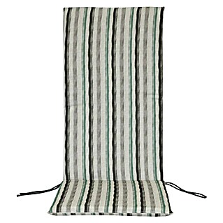 Cojín para asiento de posiciones Rayas (Sillón de posiciones, 1 ud., L x An x Al: 120 x 45 x 3,5 cm, Gris/Verde)