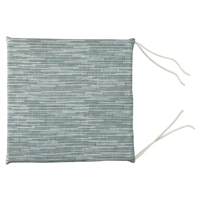 Cojín para asiento Puntos - 2 ud., L x An x Al: 40 x 40 x 3,5 cm, 50% algodón 50% poliéster, Azul - Cojín de tela texturizada azul claro con lazos de sujeción blancos.