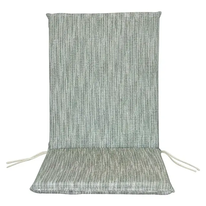 Cojín para respaldo alto Puntos - Azul, L x An x Al: 95 x 45 x 3,5 cm, Específico para: Silla de respaldo alto - Cojín de silla gris claro texturizado con lazos blancos.
