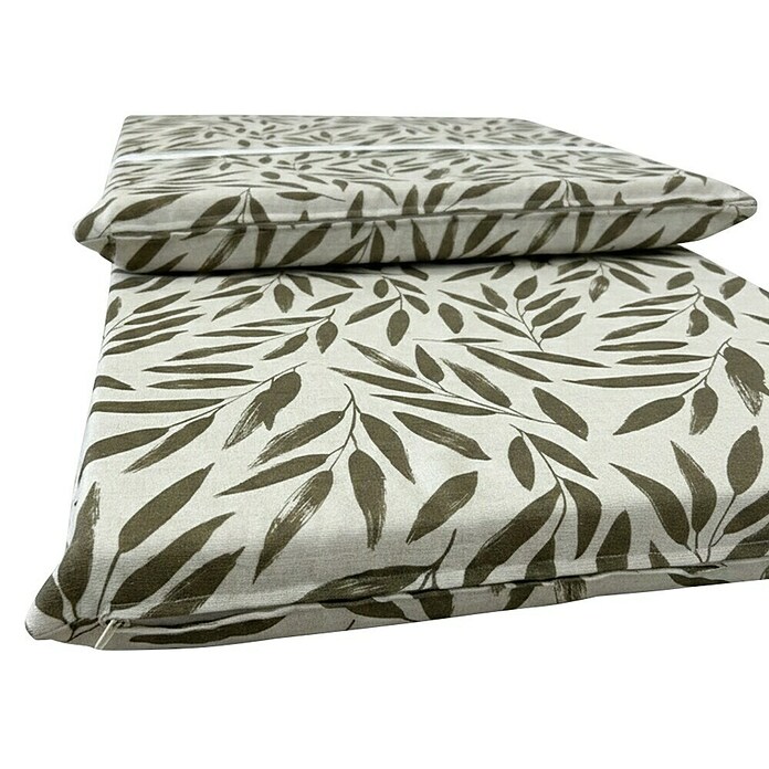 Cojín para tumbona Hojas (Taupé, L x An x Al: 190 x 60 x 5,5 cm, 50% algodón 50% poliéster) | BAUHAUS
