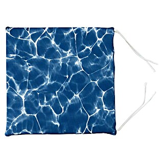 Cojín para asiento Piscina (2 ud., L x An x Al: 40 x 40 x 3,5 cm, 50% algodón 50% poliéster, Azul)