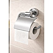 Camargue Lyon Portarrollos papel higiénico (Con tapa, Plateado, Brillante, Cromado)