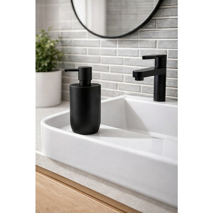 Spirella Jaro Dispensador de jabón (Gres porcelánico, Negro) | BAUHAUS