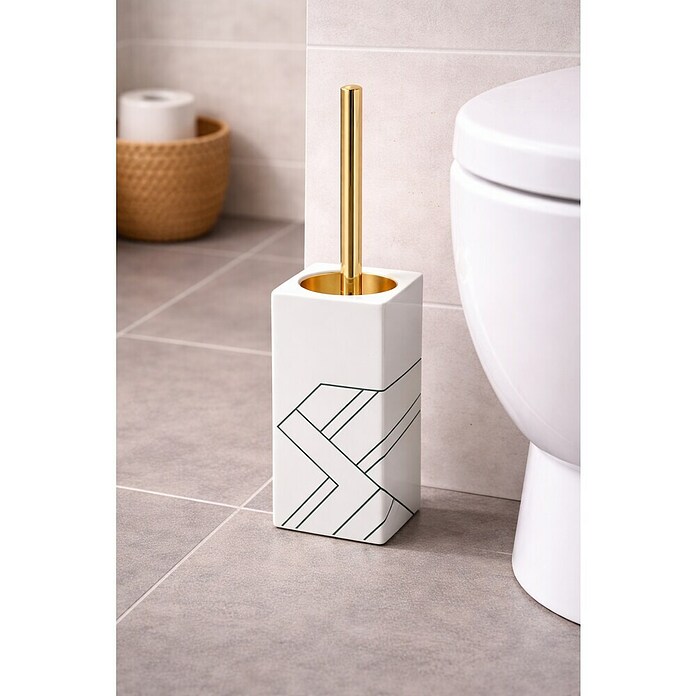 MSV Monolithic Escobillero de suelo (Cerámica, Blanco/Verde/Dorado) | BAUHAUS