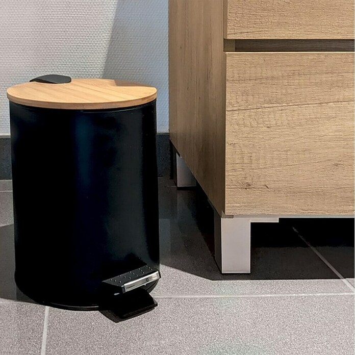Spirella Cubo con pedal Adonis (3 l, Plástico, Negro) | BAUHAUS