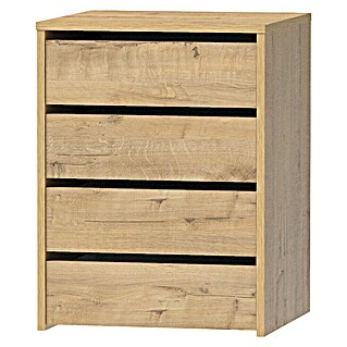 Muebles Pitarch Turín Cajonera (L x An x Al: 45 x 46 x 63,5 cm, Número de cajones: 4 ud., Roble gold)