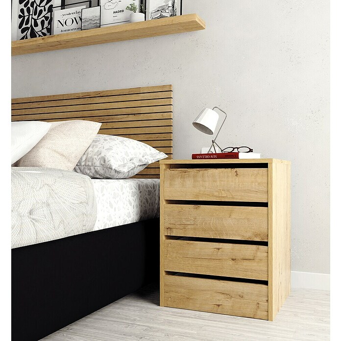 Muebles Pitarch Turín Cajonera (L x An x Al: 45 x 46 x 63,5 cm, Número de cajones: 4 ud., Roble gold) | BAUHAUS