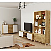 Muebles Pitarch Conjunto mueble de salón Oslo (2 pzs., Roble/Blanco) | BAUHAUS