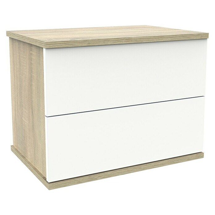 Muebles Pitarch Cabecero de cama con mesitas Erika (Blanco/Roble Cambrian) | BAUHAUS