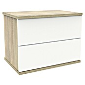 Muebles Pitarch Cabecero de cama con mesitas Erika (Blanco/Roble Cambrian) | BAUHAUS