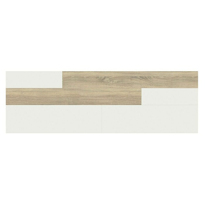 Muebles Pitarch Cabecero de cama con mesitas Erika (Blanco/Roble Cambrian) | BAUHAUS