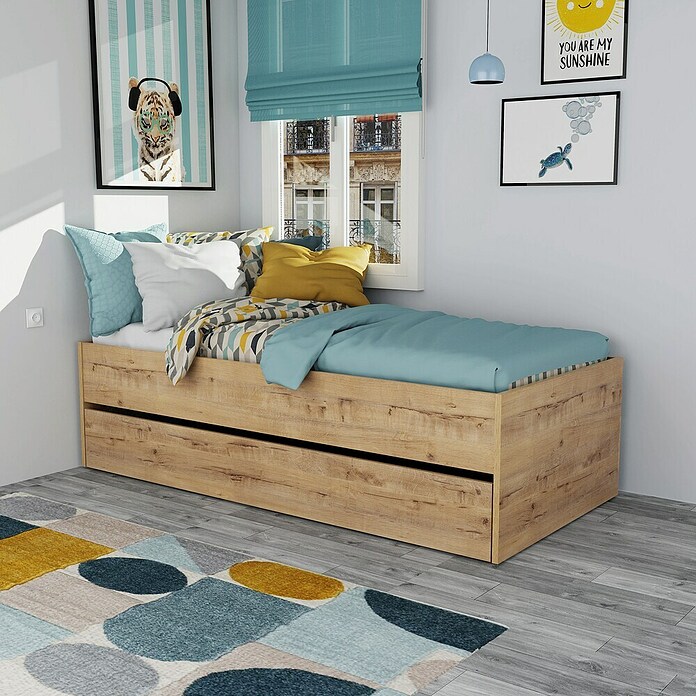 Muebles Pitarch Tibet Cama nido (L x An x Al: 97 x 202 x 54 cm, Roble) | BAUHAUS
