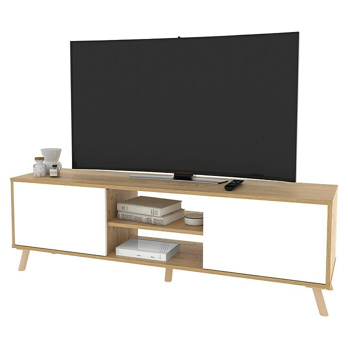 Muebles Pitarch Oslo Mueble para TV (L x An x Al: 40 x 160 x 55 cm, Roble/Blanco) | BAUHAUS