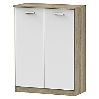Muebles Pitarch Armario multiusos de madera (L x An x Al: 36 x 74 x 101 cm, Roble/Blanco, Espesor: 16 mm)