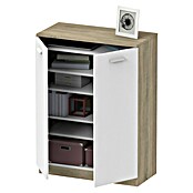 Muebles Pitarch Armario multiusos de madera (L x An x Al: 36 x 74 x 101 cm, Roble/Blanco, Espesor: 16 mm) | BAUHAUS