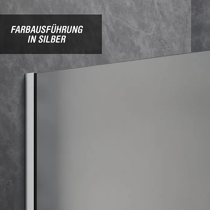 Camargue Meran Mix & Match Duschwand - B x H: 100 x 200 cm, Beschichtet, Silber, B: 570mm Satiniertes Glas + B: 400mm Klarglas - Silberfarbenes Profil für eine Duschkabine.