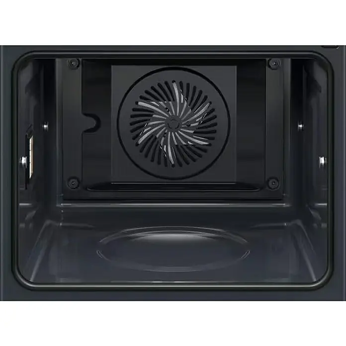 Electrolux Horno empotrado EOB8S39X - Número de tipos de calentamiento: 22 ud., Volumen horno: 70 l - Interior de horno oscuro con ventilador de convección trasero y luz lateral. La base presenta una sutil hendidura ovalada.