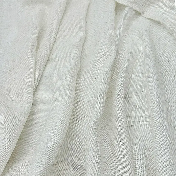 Visillo para ventana Cinta Multifunción Chiloe - An x Al: 140 x 280 cm, 93% poliéster / 7% lino, Natural - Tela de lino clara con textura visible y suaves pliegues.