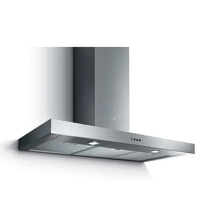 Turboair Campana integrable Facile - Ancho: 89,4 cm, Máx. Potencia del ventilador en modo extracción: 620 m³/h, Acero inoxidable - Campana extractora de pared de acero inoxidable con luces integradas y controles de botón.