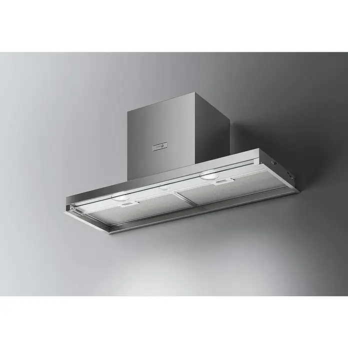 Turboair Campana integrable Facile - Ancho: 89,4 cm, Máx. Potencia del ventilador en modo extracción: 620 m³/h, Acero inoxidable - Campana extractora de pared de acero inoxidable con luces y filtros integrados.