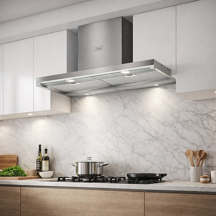 Turboair Campana integrable Facile (Ancho: 89,4 cm, Máx. Potencia del ventilador en modo extracción: 620 m³/h, Acero inoxidable) | BAUHAUS