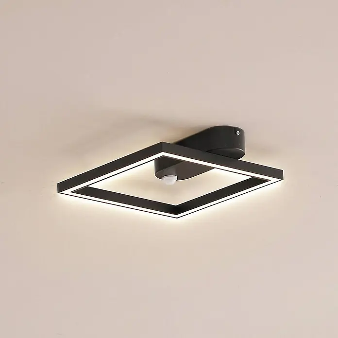 Lindby Deckenleuchte Yulla - L x B x H: 34 x 30 x 6 cm, schwarz