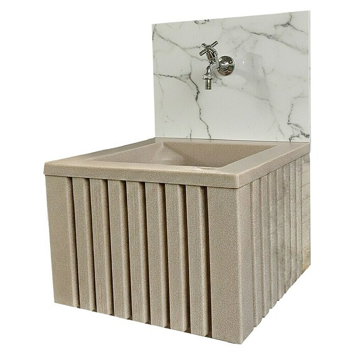 Roto Waschbecken Balboa (L x B x H: 60 x 60 x 34,5 cm, Beige, Kunststoff) | BAUHAUS