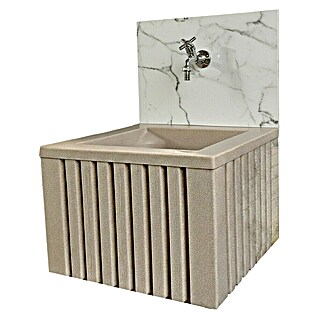 Roto Waschbecken Balboa (Beige/Marmor, Kunststoff, 460 x 460 x 345 mm)