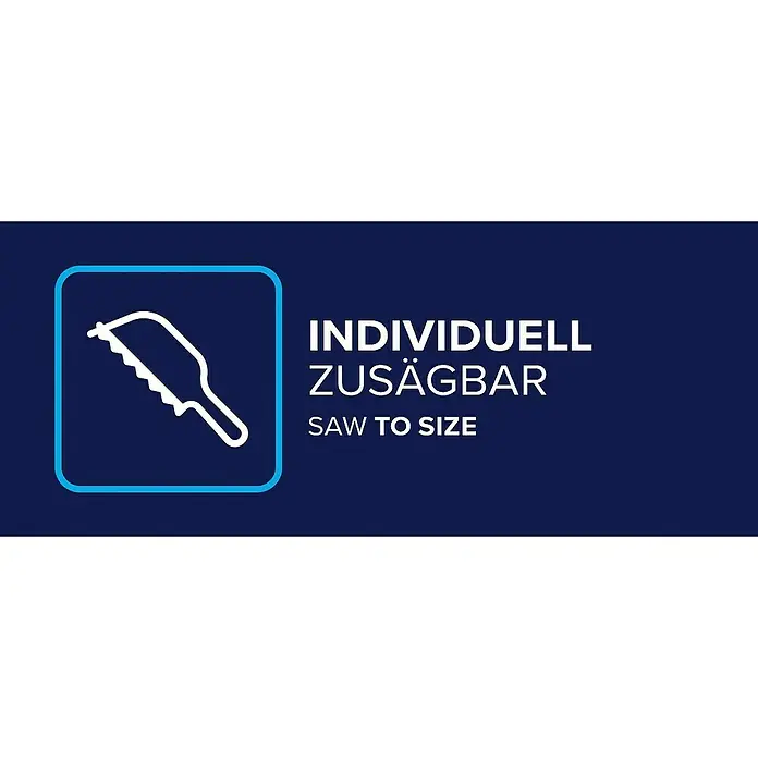 Tesa Insektenschutztür - B x H: 1,2 x 2,4 m, Weiß, Montage Insektengitter: Schrauben - Icon einer Säge mit der Aufschrift "Individuell zusägbar".