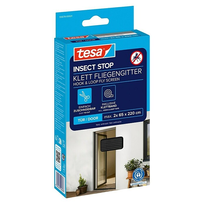 Tesa Insect Stop Vrata za zaščito pred insekti INSECT STOP  (Š x V: 65 x 220 cm, Antracit, Montaža mreže proti mrčesu: Pritrditev z ježkom) | 1195 - Fliegengitter | AAEF - Fliegenschutz | AAE - Beschläge | AA - Eisenwaren | A - Eisenwaren | BAUHAUS
