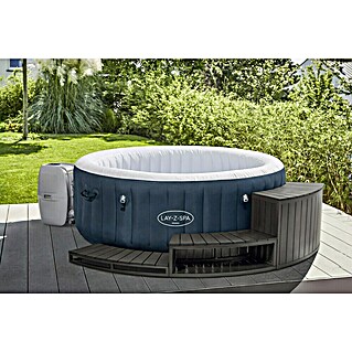 Bestway Lay-Z-Spa Mobil-Whirlpool Miami Air-Jet mit Umrandung (Ø x H: 180 x 66 cm, Anthrazit, 669 l)