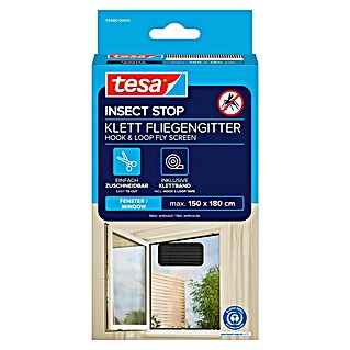 Tesa Insect Stop Zaščita proti mrčesu za okna (Š x V: 1,5 x 1,8 m, Barva mreže: Antracit, Montaža mreže proti mrčesu: Pritrditev z ježkom)