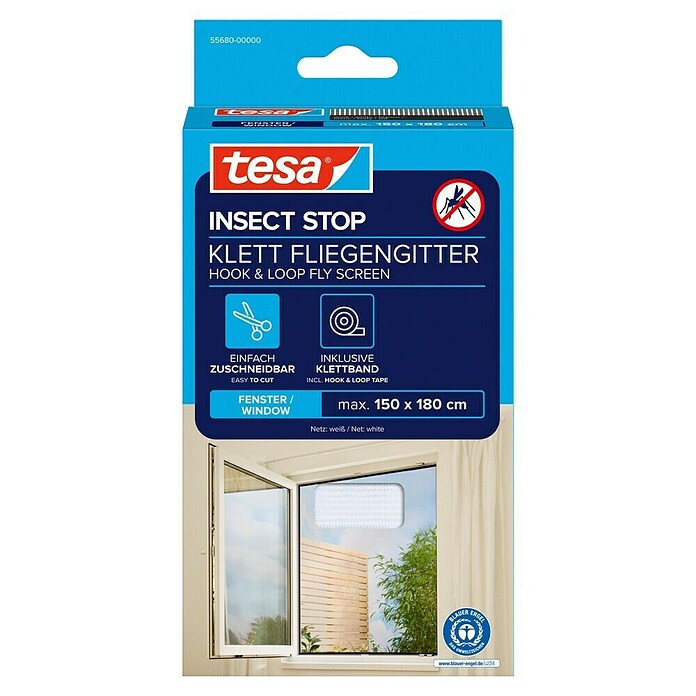 Tesa Insect Stop Zaščita proti mrčesu za okna  (Š x V: 1,5 x 1,8 m, Barva mreže: Bela, Montaža mreže proti mrčesu: Pritrditev z ježkom) | 1195 - Fliegengitter | AAEF - Fliegenschutz | AAE - Beschläge | AA - Eisenwaren | A - Eisenwaren | BAUHAUS