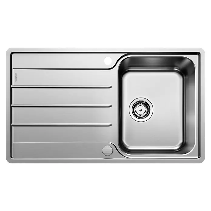 Blanco Fregadero encastrable Lemis 45 S-IF - An x L: 86 x 50 cm, Acero inoxidable - Fregadero de cocina de acero inoxidable con un seno y escurridor.