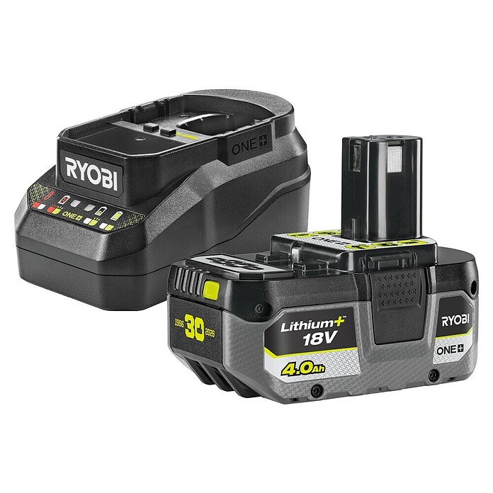 Ryobi ONE+ Akumulator in polnilnik RC18120B140X  (18 V, 4 Ah) | Akumulatorji in polnilniki | Dodatna oprema za stroje | Orodja in stroji | Izdelki | BAUHAUS